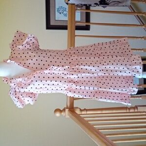 Who What Wear 100% cotton polka dot midi dress with ruffled accents, Iike new